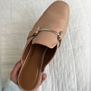 Nude mule slides